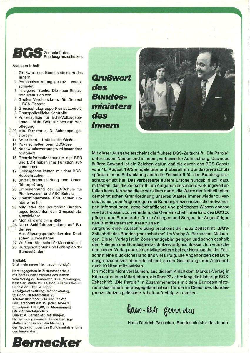 Zeitschrift des BGS 01/1974 – Seite 3