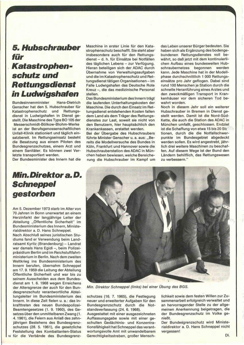 Zeitschrift des BGS 01/1974 – Seite 12