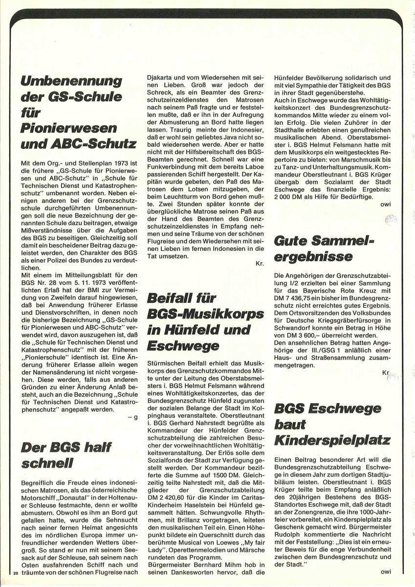 Zeitschrift des BGS 01/1974 – Seite 22