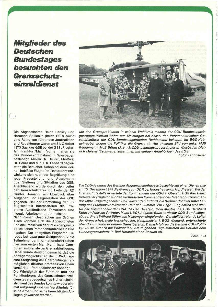 Zeitschrift des BGS 01/1974 – Seite 25