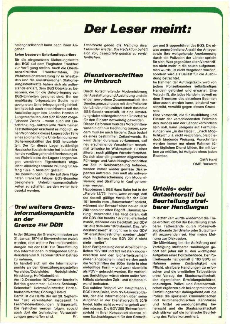 Zeitschrift des BGS 02/1974 – Seite 33