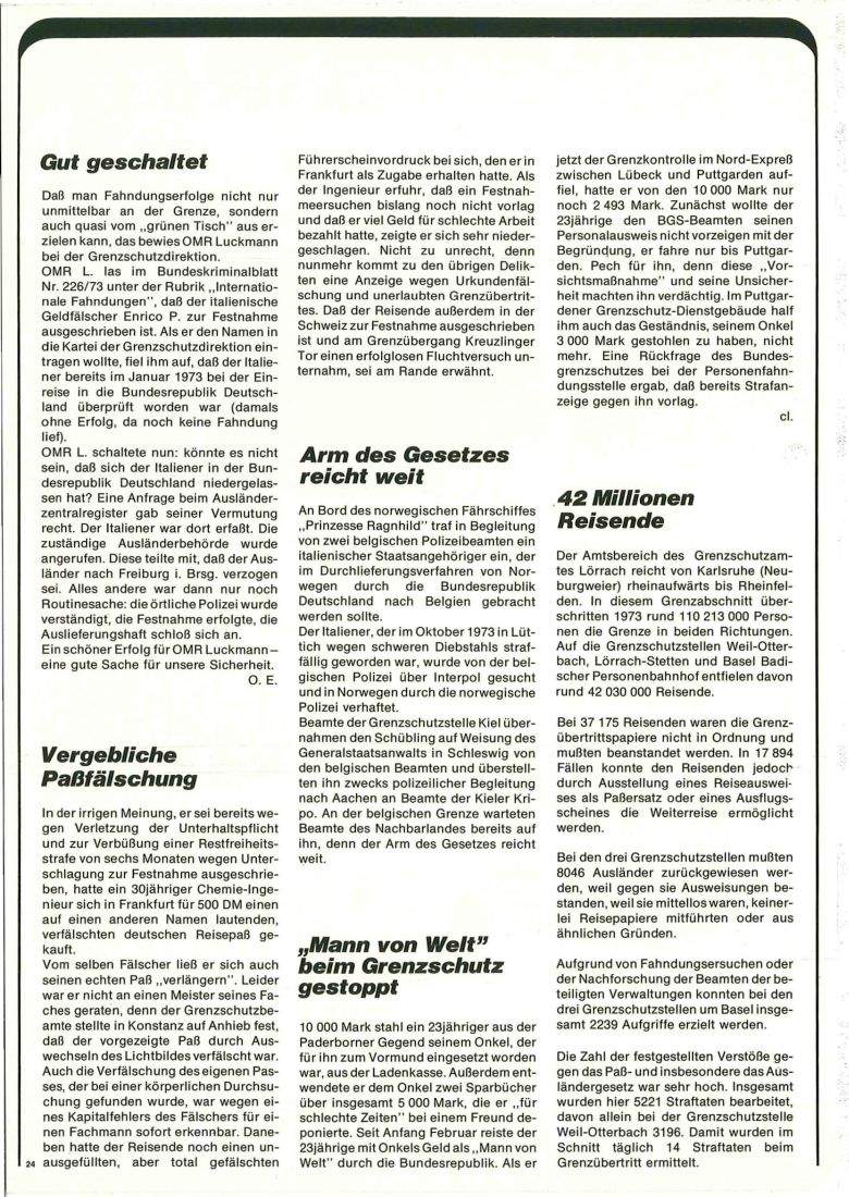 Zeitschrift des BGS 04/1974 – Seite 26