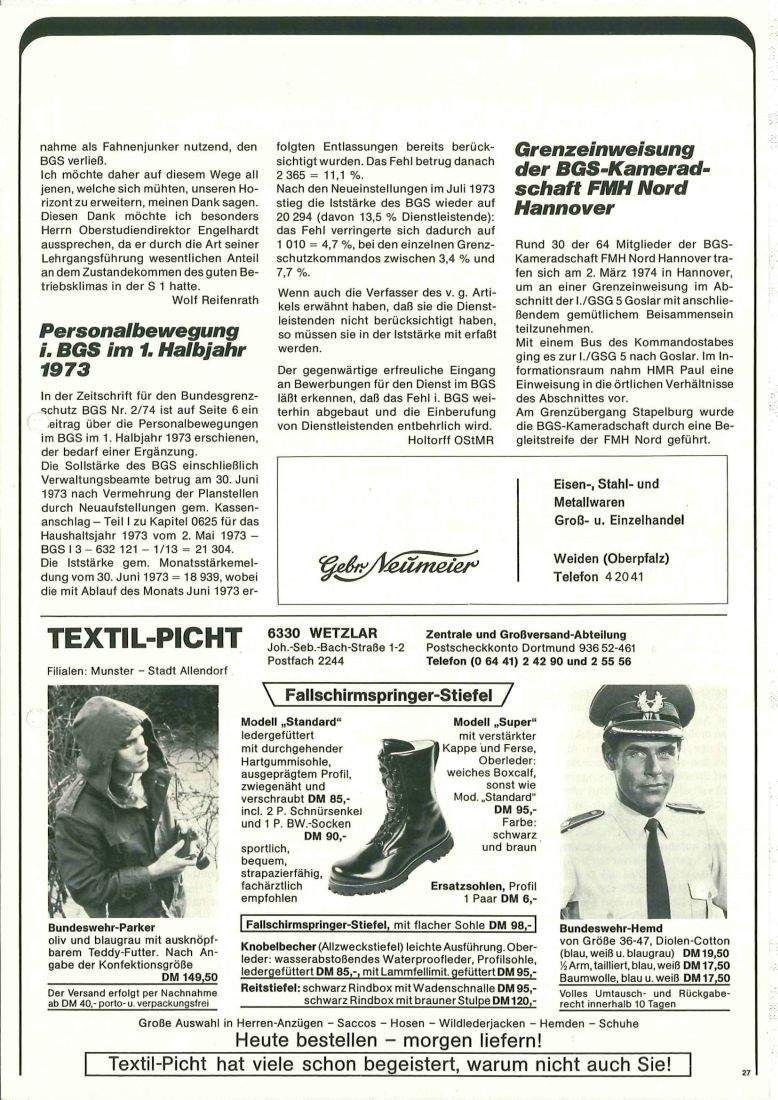 Zeitschrift des BGS 04/1974 – Seite 29