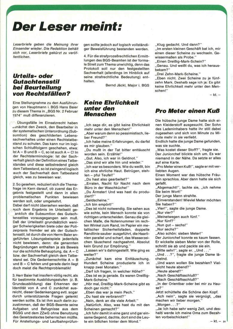 Zeitschrift des BGS 05/1974 – Seite 33