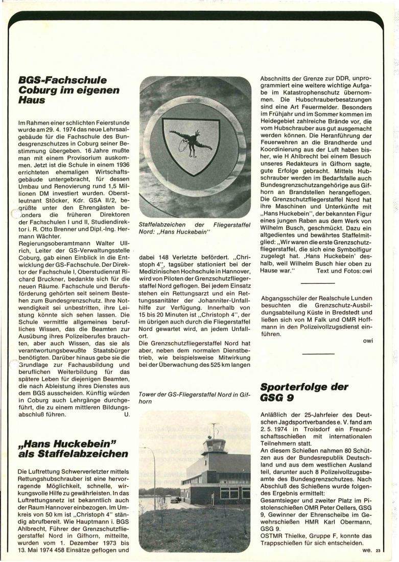 Zeitschrift des BGS 06/1974 – Seite 25