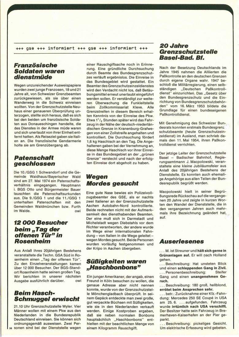 Zeitschrift des BGS 06/1974 – Seite 38