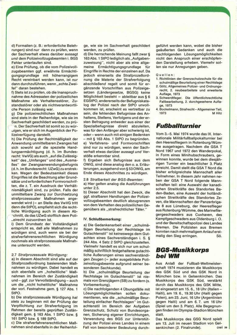 Zeitschrift des BGS 06/1974 – Seite 41
