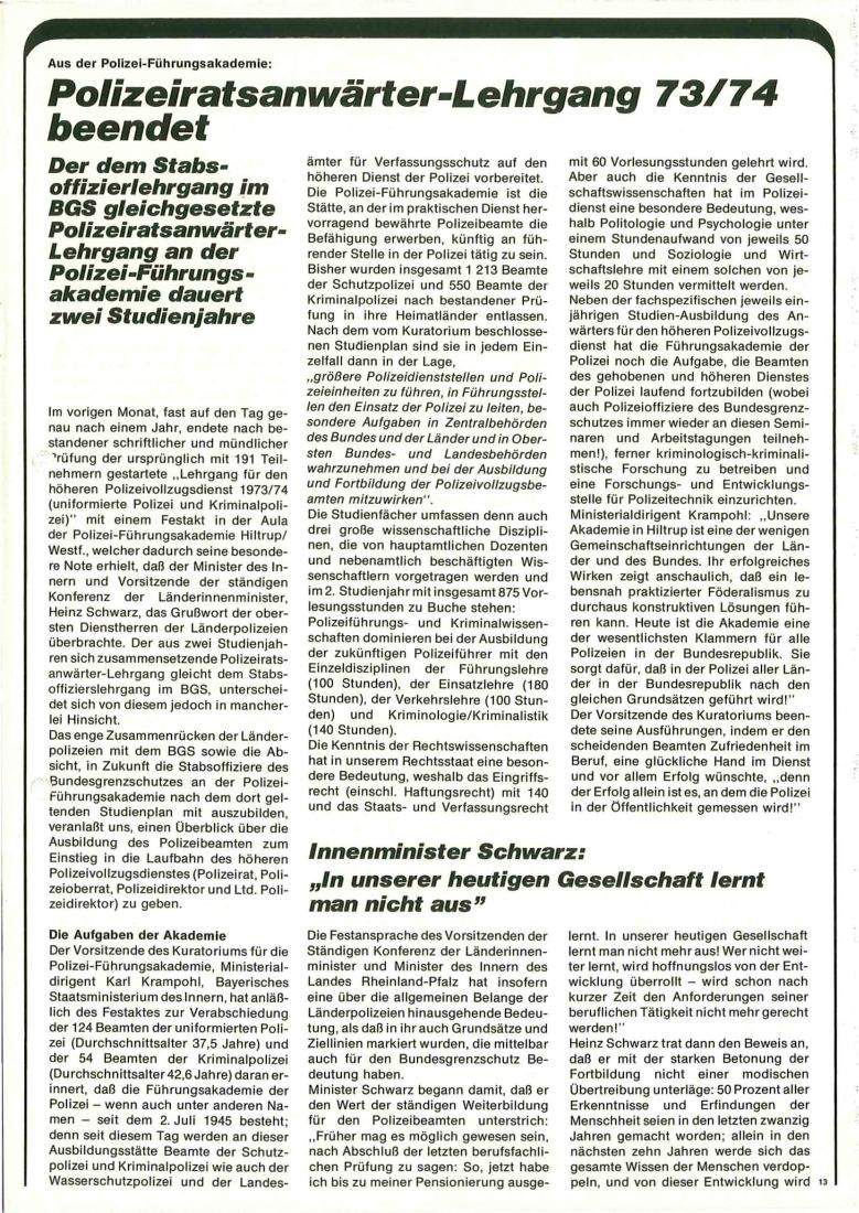 Zeitschrift des BGS 07/1974 – Seite 15