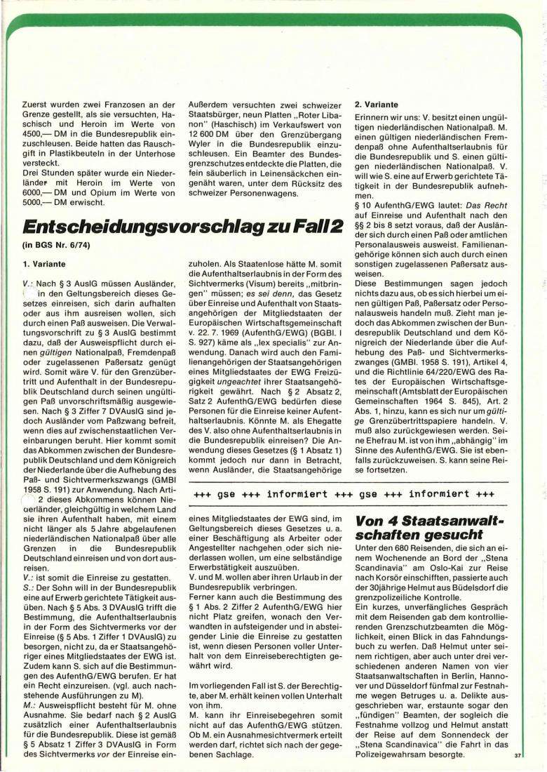 Zeitschrift des BGS 07/1974 – Seite 39