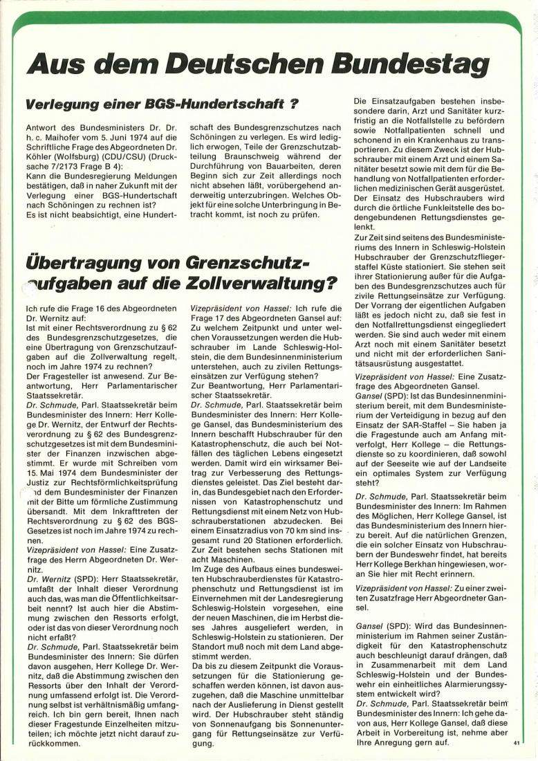 Zeitschrift des BGS 07/1974 – Seite 43