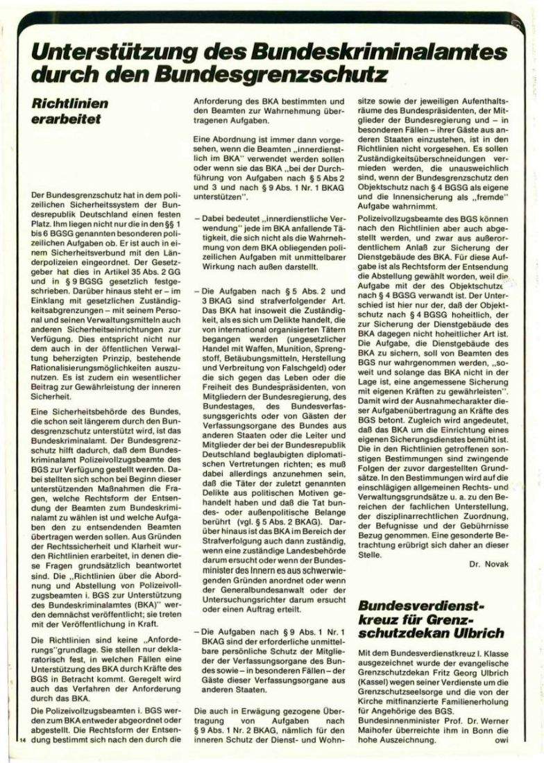 Zeitschrift des BGS 01/1975 – Seite 16