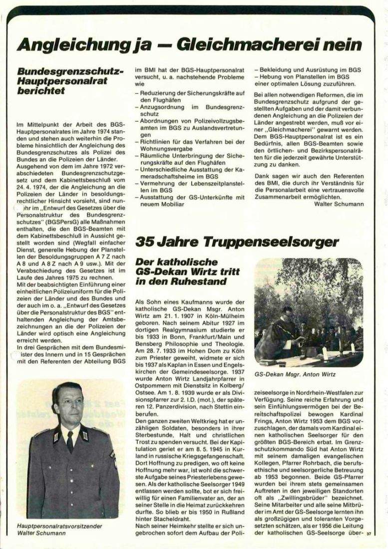Zeitschrift des BGS 01/1975 – Seite 39