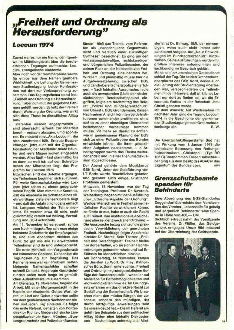 Zeitschrift des BGS 01/1975 – Seite 41