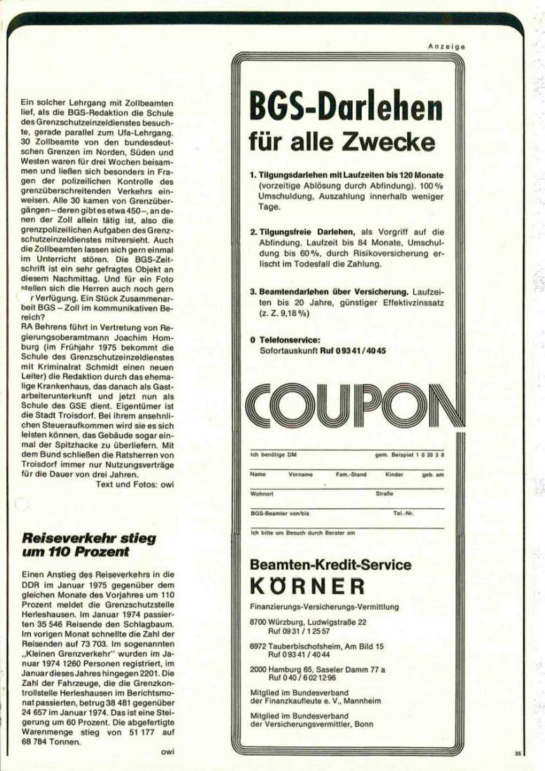 Zeitschrift des BGS 03/1975 – Seite 37