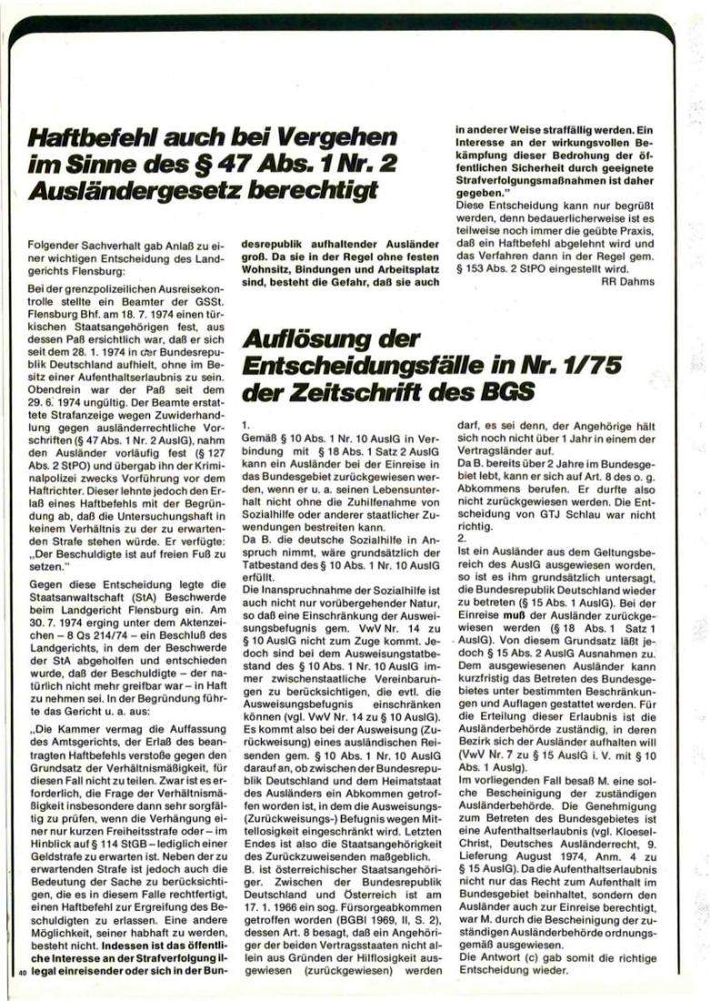 Zeitschrift des BGS 03/1975 – Seite 42