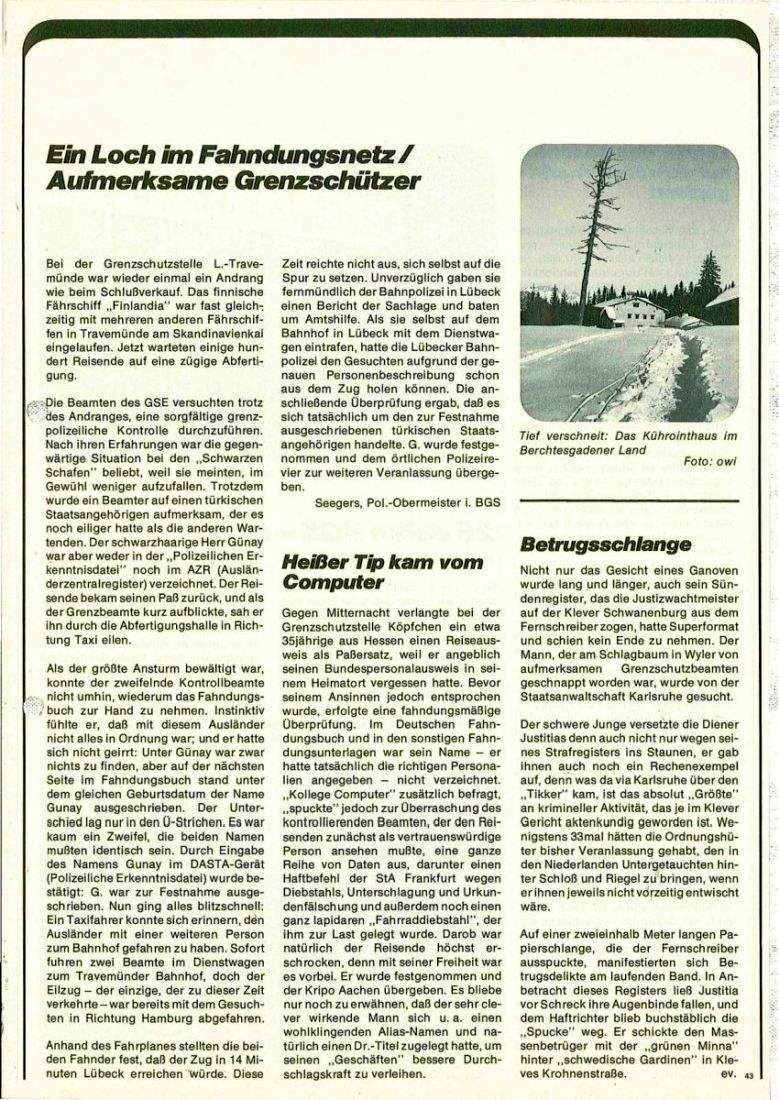 Zeitschrift des BGS 01/1977 – Seite 45