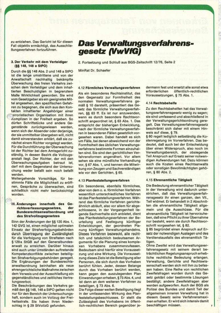 Zeitschrift des BGS 01/1977 – Seite 9